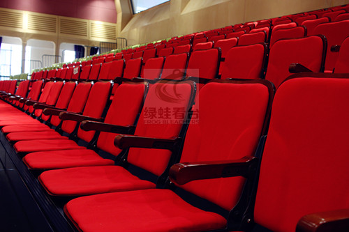 樂灣國際學(xué)校電動軟包椅伸縮看臺