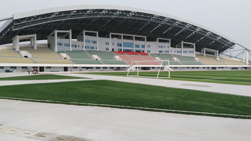 田陽縣體育中心體育館體育場看臺(tái)系統(tǒng)安裝完畢